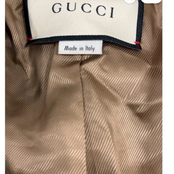 GUCCI GG LOGO MONOGRAM COAT SZ: EU(IT) 38 / US 2 SOFT RICH VELVET & LEATHER - Picture 12 of 16